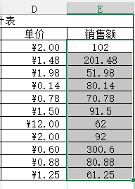 Excel销售额的合计方法