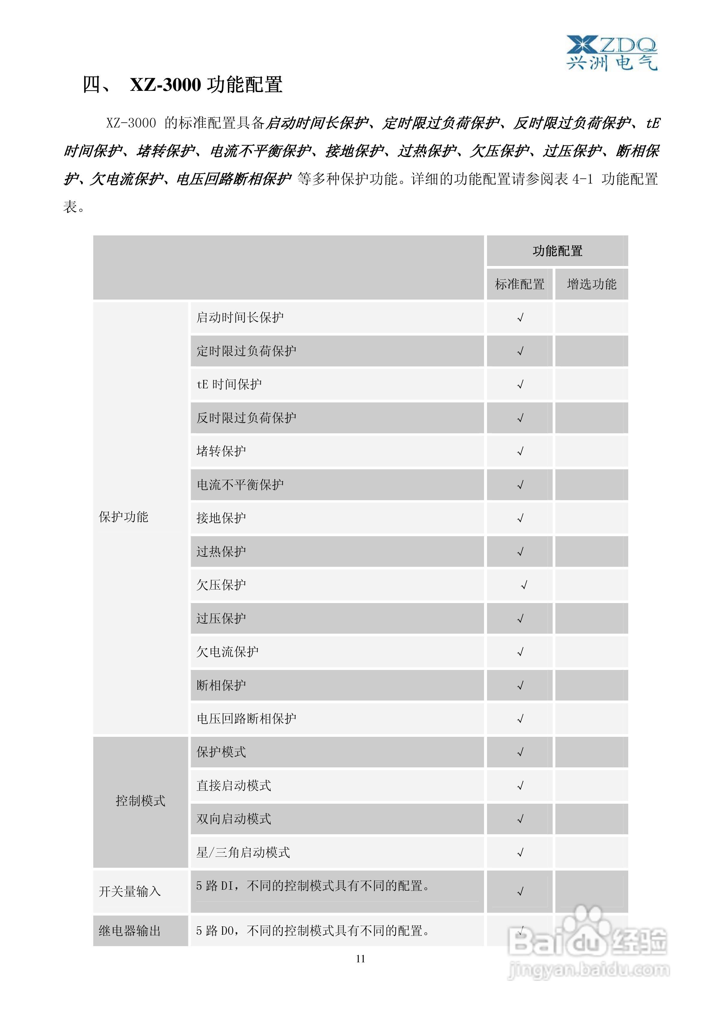 XZ-3000智能低压电动机保护控制器使用说明书V2:[2]