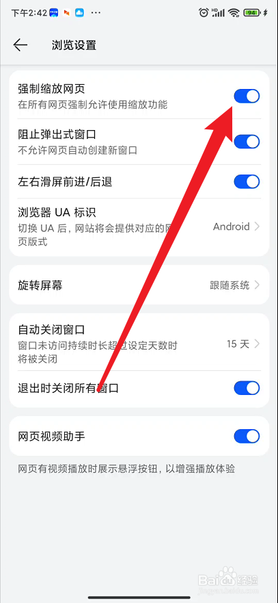 花瓣浏览器如何开启强制缩放网页功能