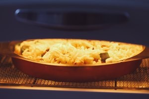 海鲜蘑菇焗白酱意面