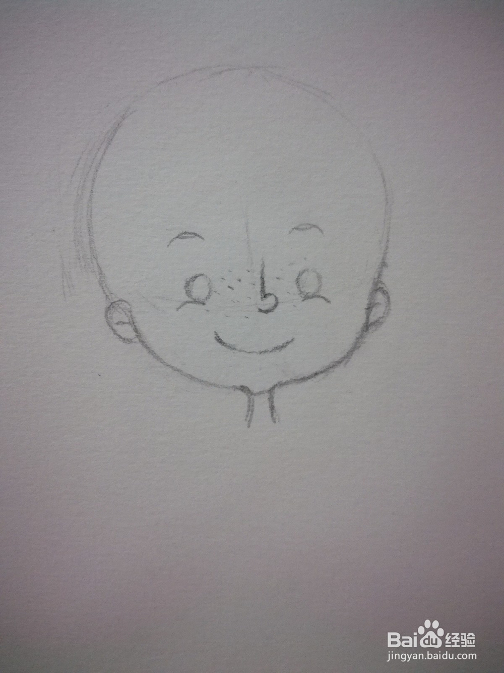 长雀斑的儿童Q版卡通人物头部和五官怎么画