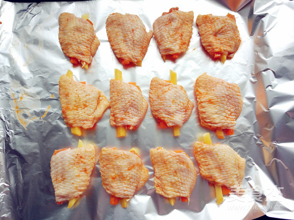 土豆胡萝卜无骨烤翅