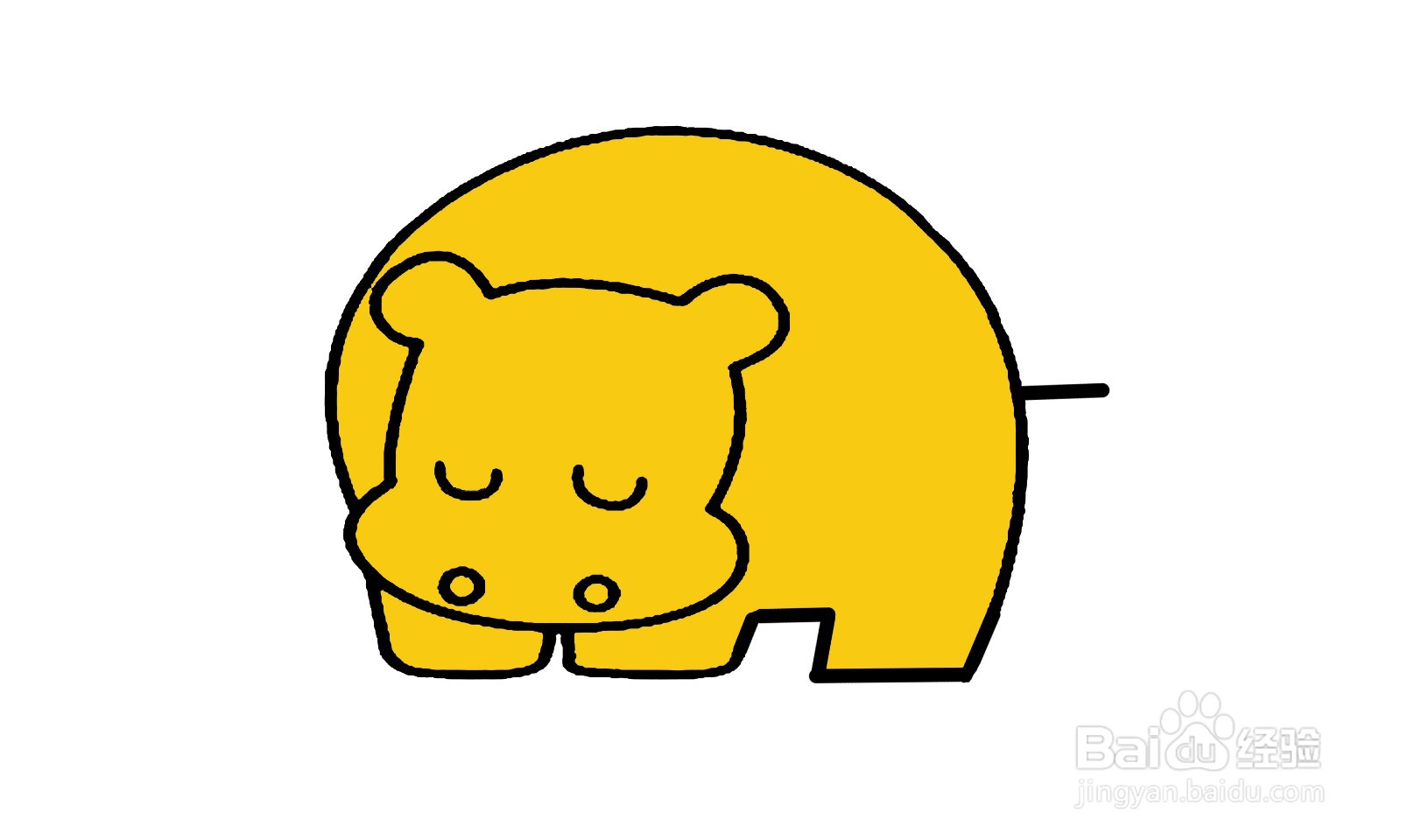 如何画出一只河马简笔画？