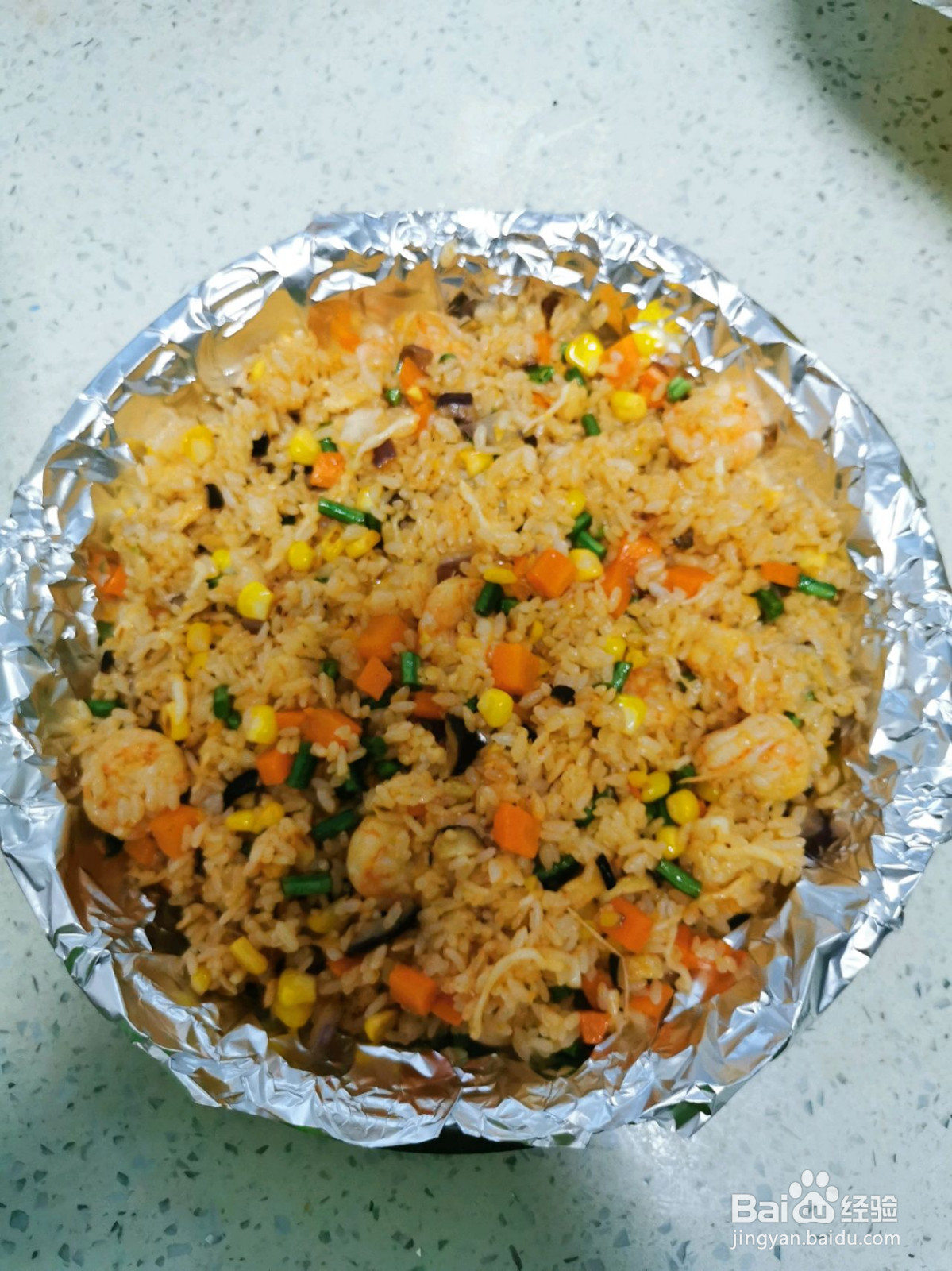 虾仁芝士焗饭的做法