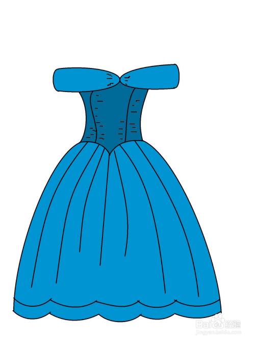 漂亮公主裙的简单画法 百度经验