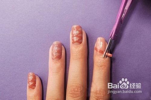 DIY裸色编织美甲