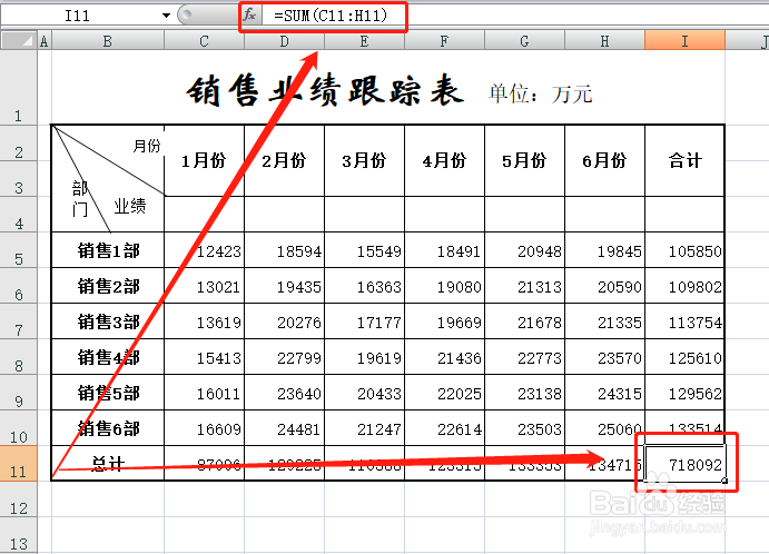 表格数据快速求和的方法和技巧