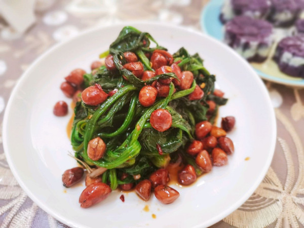 老醋菠菜花生米