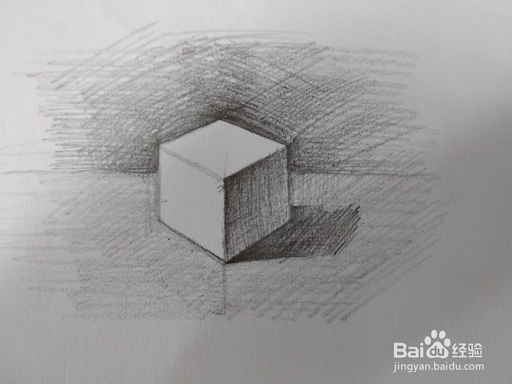 素描石膏几何体-六面体/正方形的详细绘画步骤