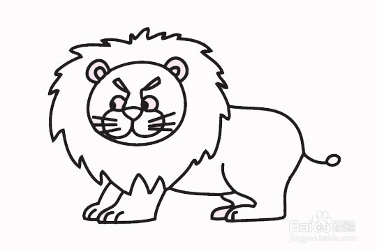 大狮子简笔画凶猛霸气图片