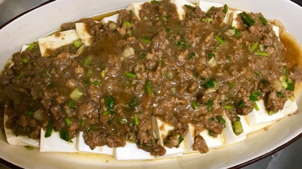 虾酱肉沫蒸豆腐