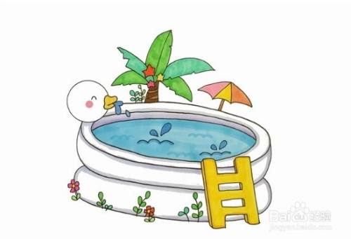 怎么画游泳池简笔画