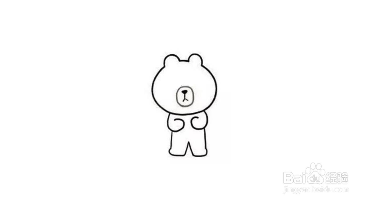 可爱布朗熊简笔画画法分解