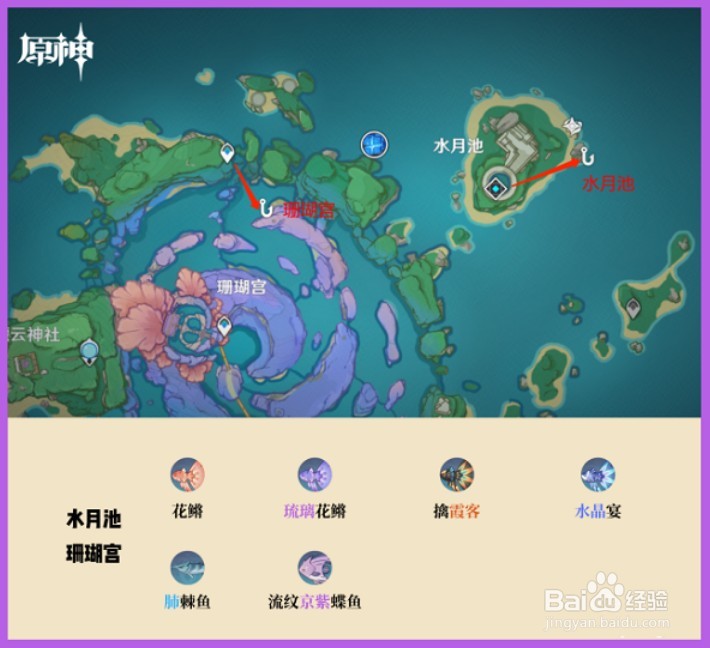 原神2.1稻妻钓鱼点分布位置