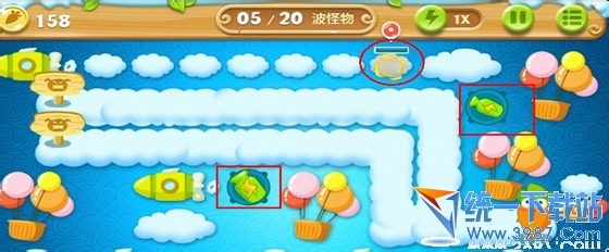 保卫萝卜2第57关攻略金萝卜布阵图视频、攻略57