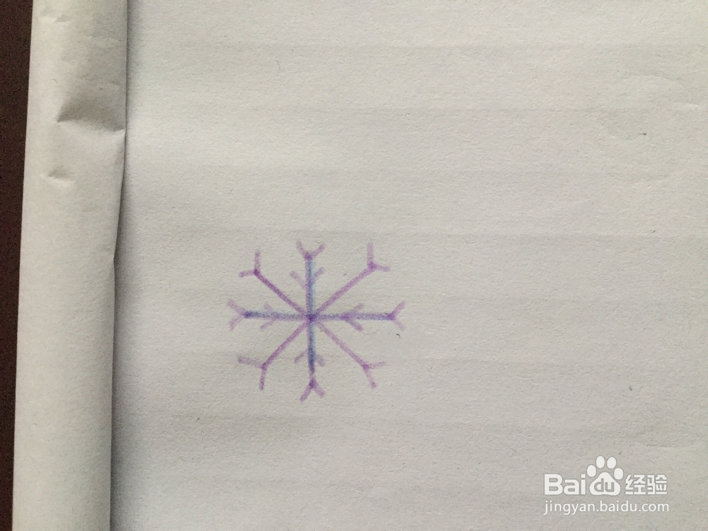 小雪花的简笔画