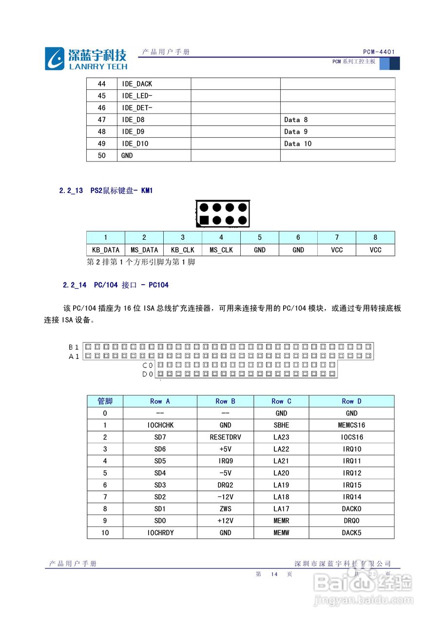 深蓝宇PCM-4401工业主板用户手册:[2]