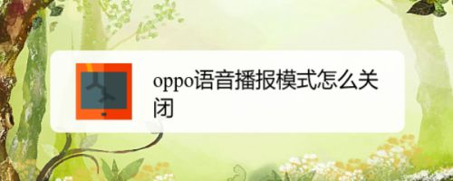 oppo语音播报模式怎么关闭