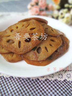 葱爆藕片的做法