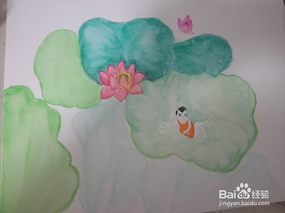水彩画经验分享之荷花宝宝