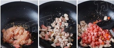 朴素泡菜的华丽变身。【泡菜炒鸡丁】