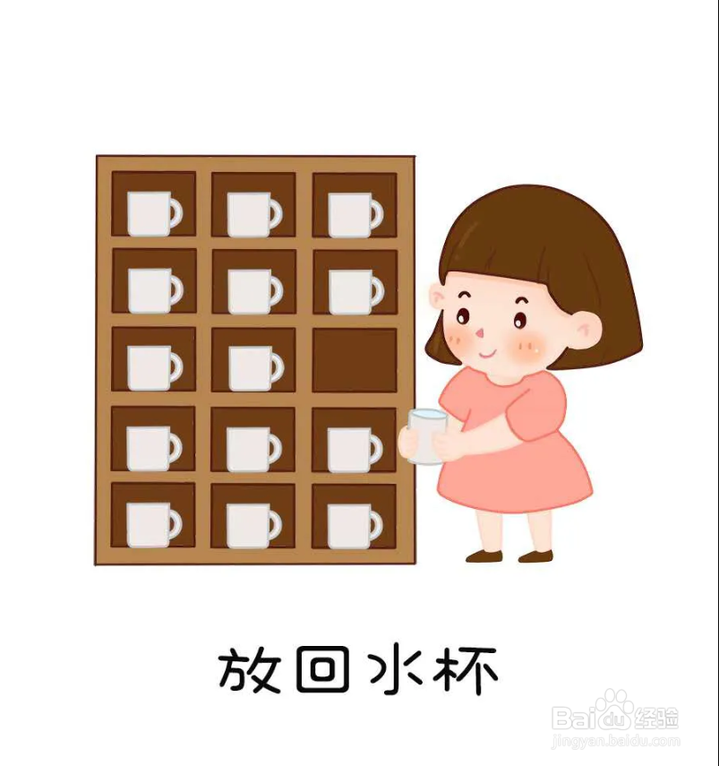 幼儿园喝水步骤图卡通可打印