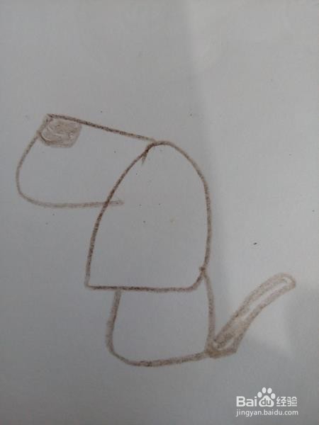 彩笔简画小狗