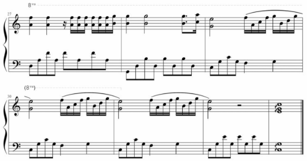 求钢琴简谱《水边的阿狄丽娜》