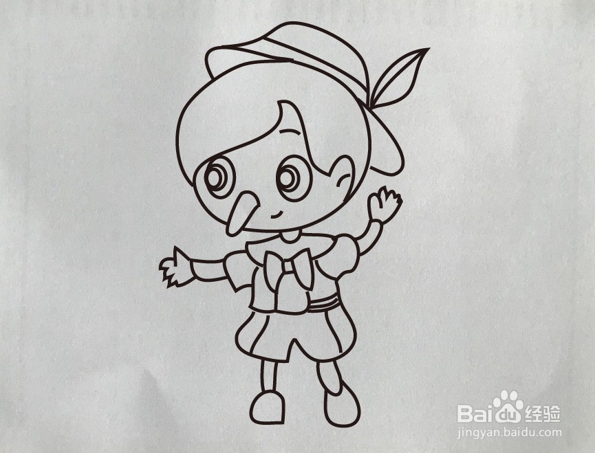 如何画木偶奇遇记中的匹诺曹简笔画