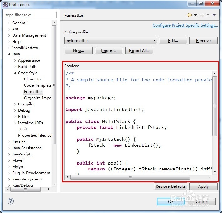 Eclipse怎样导入格式化模板