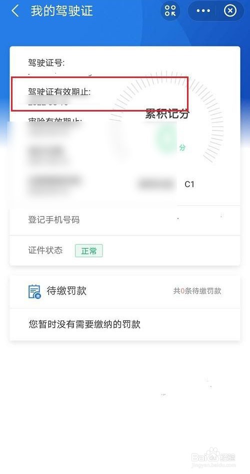 支付宝驾驶证有效期怎么查询