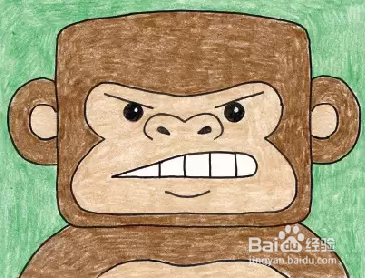 如何画一只夸张星星的大猩猩面部