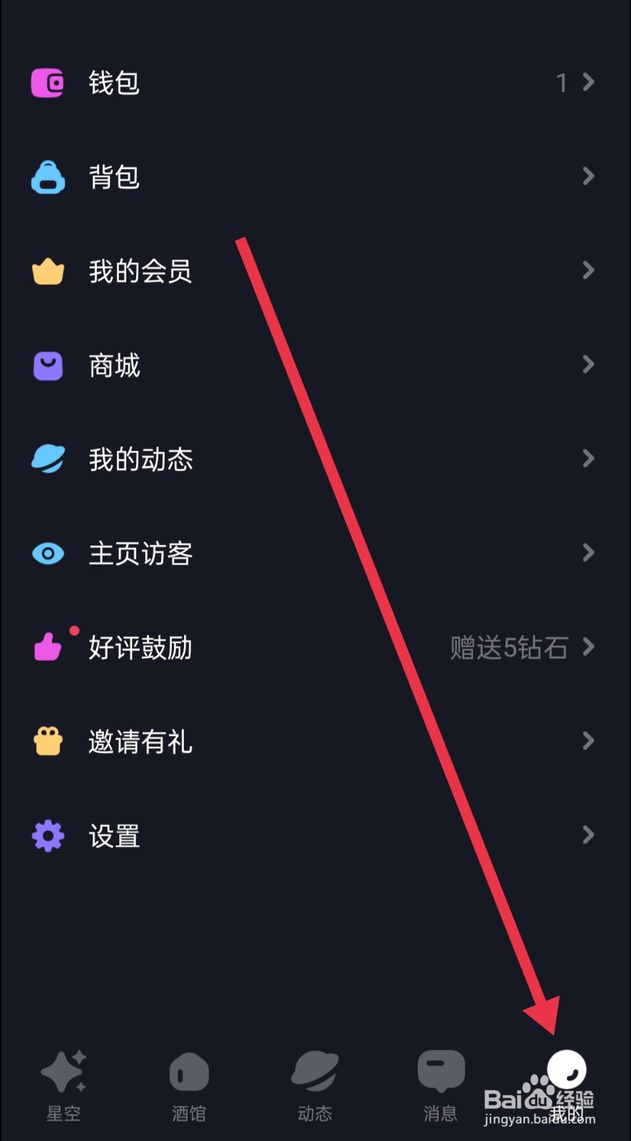 星空之遇APP怎么开启消息振动提示