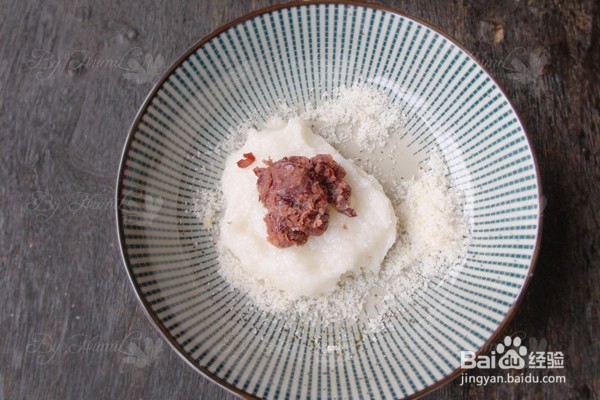 红豆糯米团子的做法