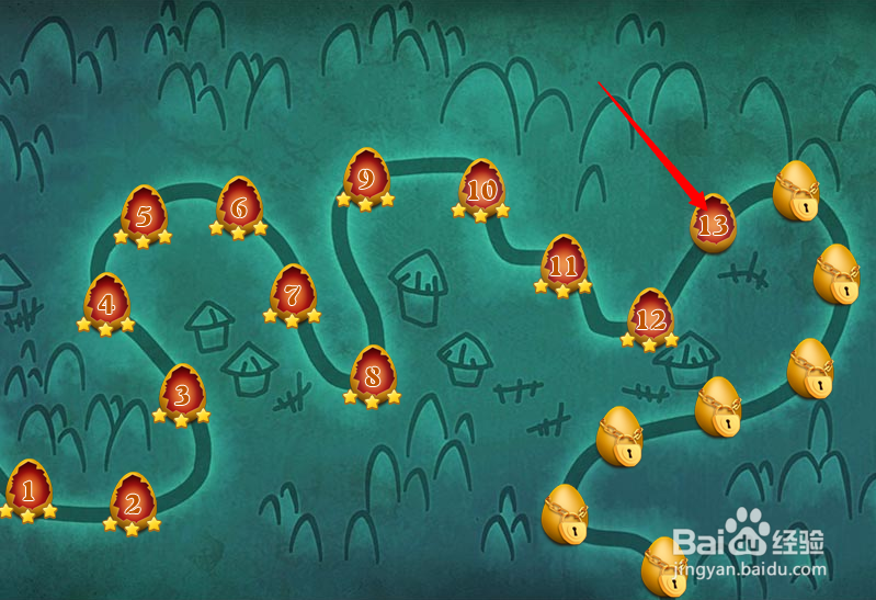 小游戏泡泡鸟历险记第13关