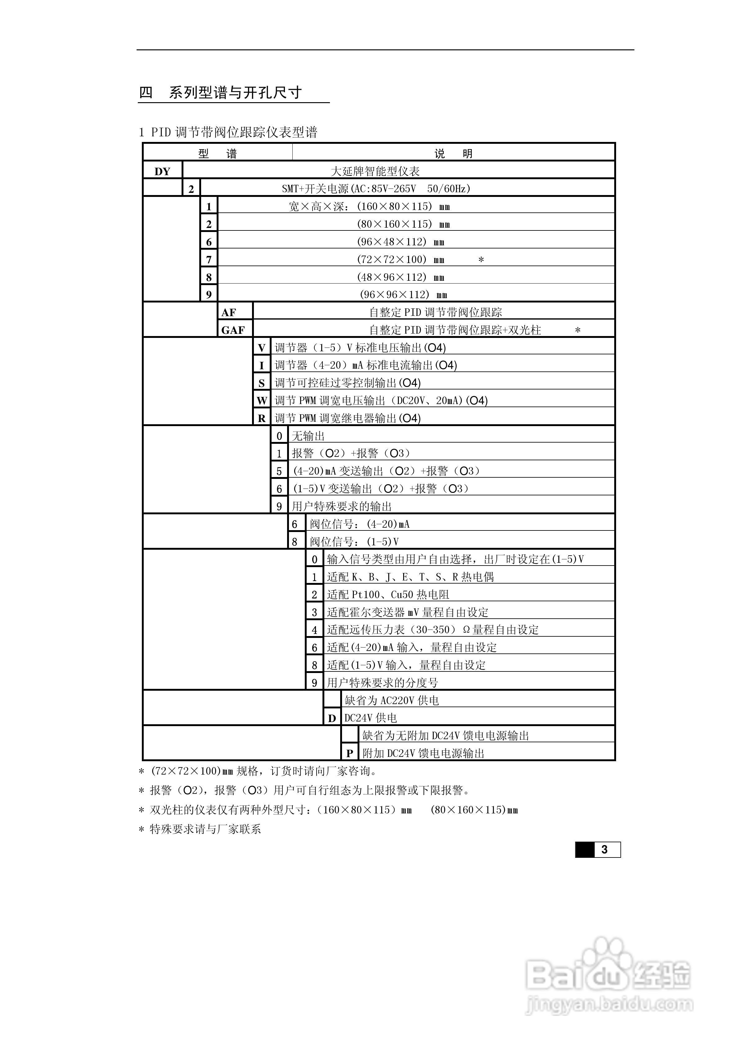 东辉DY-(AF)带阀位跟踪PID调节器说明书