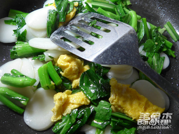 鸡蛋油菜蕻炒年糕