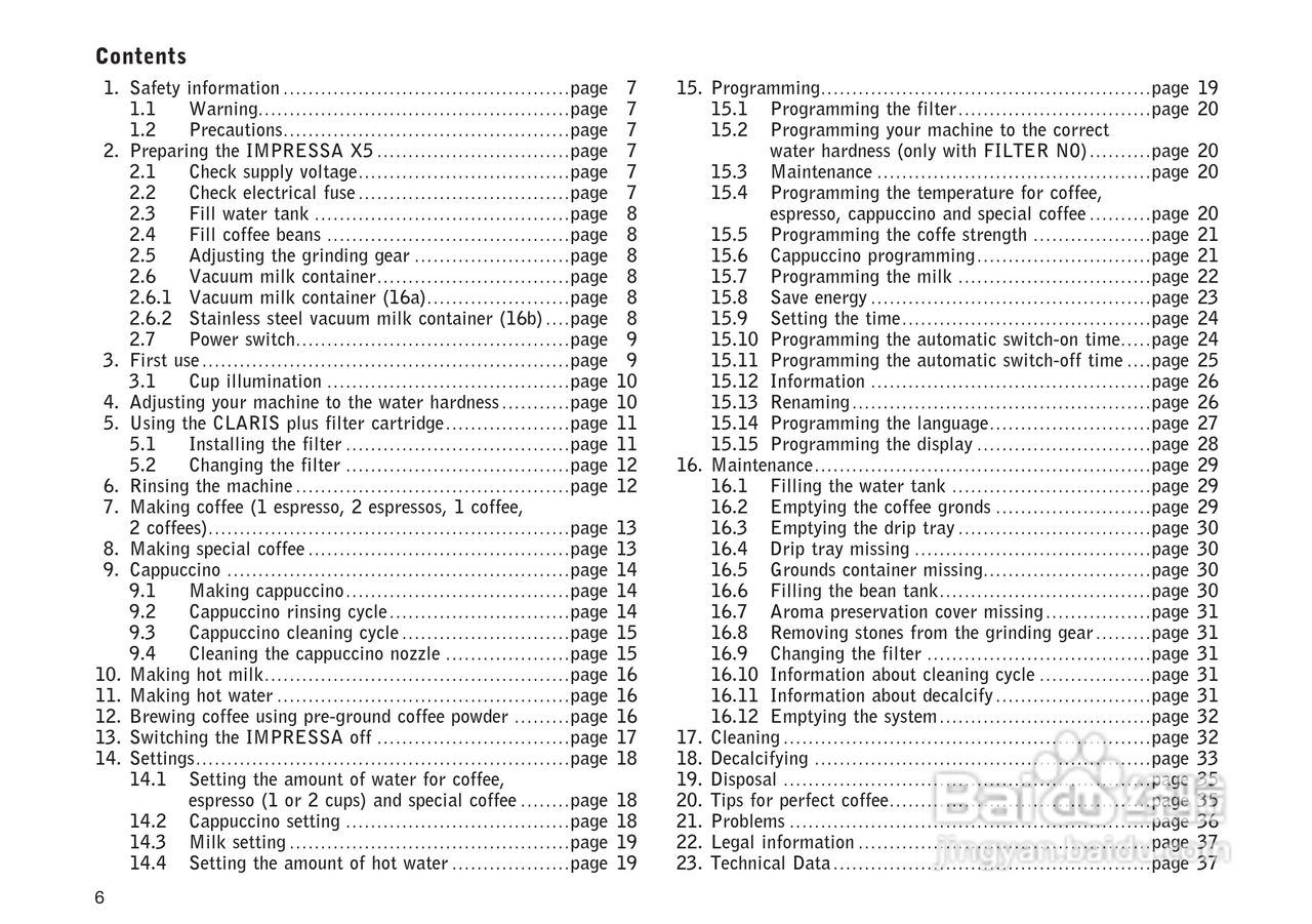 JURA IMPRESSA X5咖啡机使用手册:[1]
