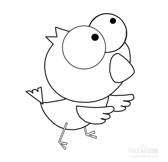 一只大眼睛的鸟儿的简笔画
