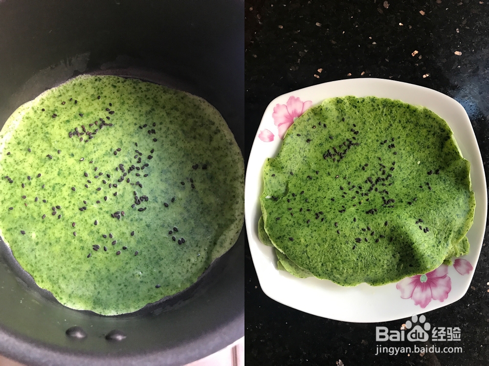 简单好吃的菠菜鸡蛋卷饼