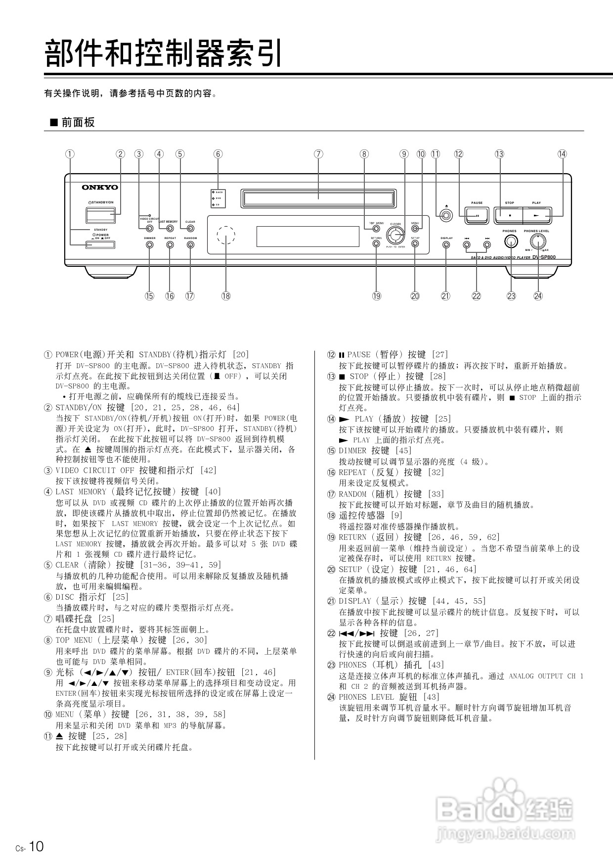 安桥DVD播放机DV-SP800型使用说明书:[1]
