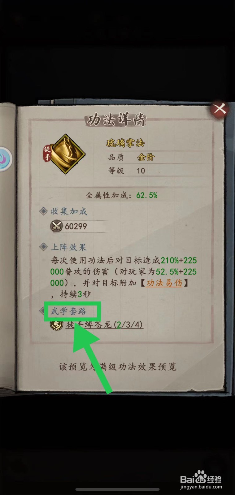 我的神功怎么查看琉璃掌法的武学套路
