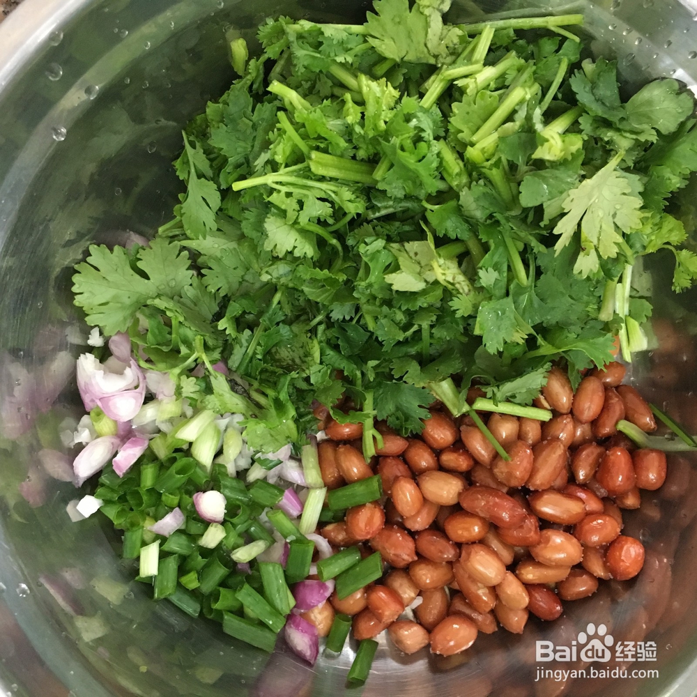 沙拉凉拌番茄香菜花生米的做法