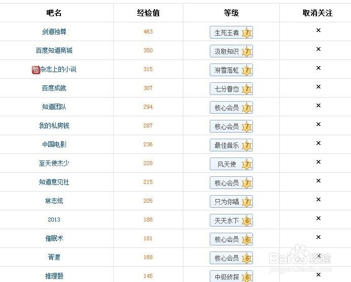 【百度】如何取消关注过的贴吧