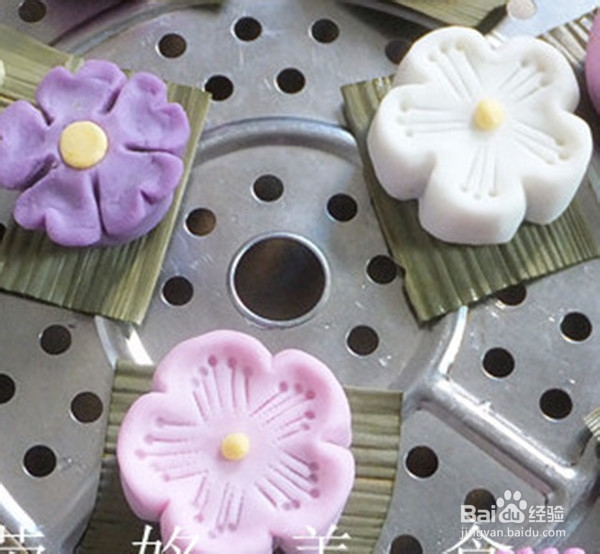 梅花豆沙糯米团