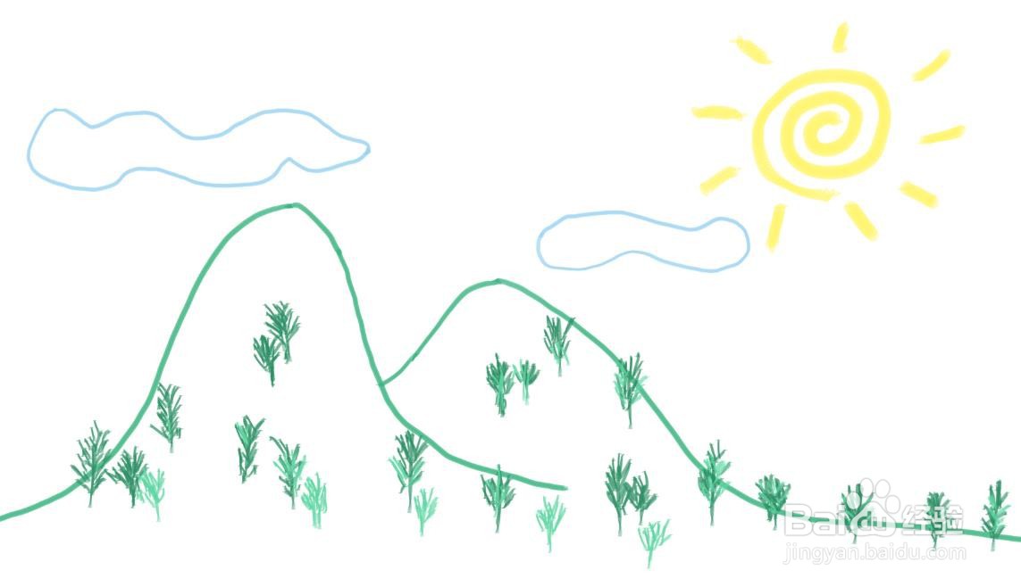 大自然怎么画简单又好看