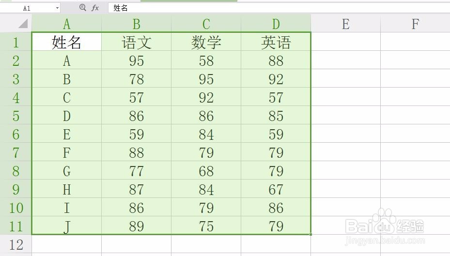 EXCEL如何快速选择表格全部数据