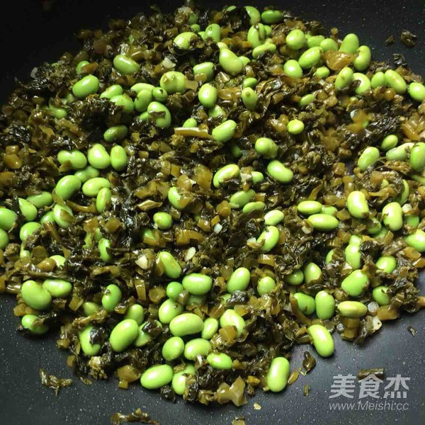 青椒咸菜炒毛豆