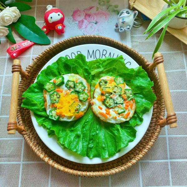 秋葵胡萝卜鸡蛋车轮饼