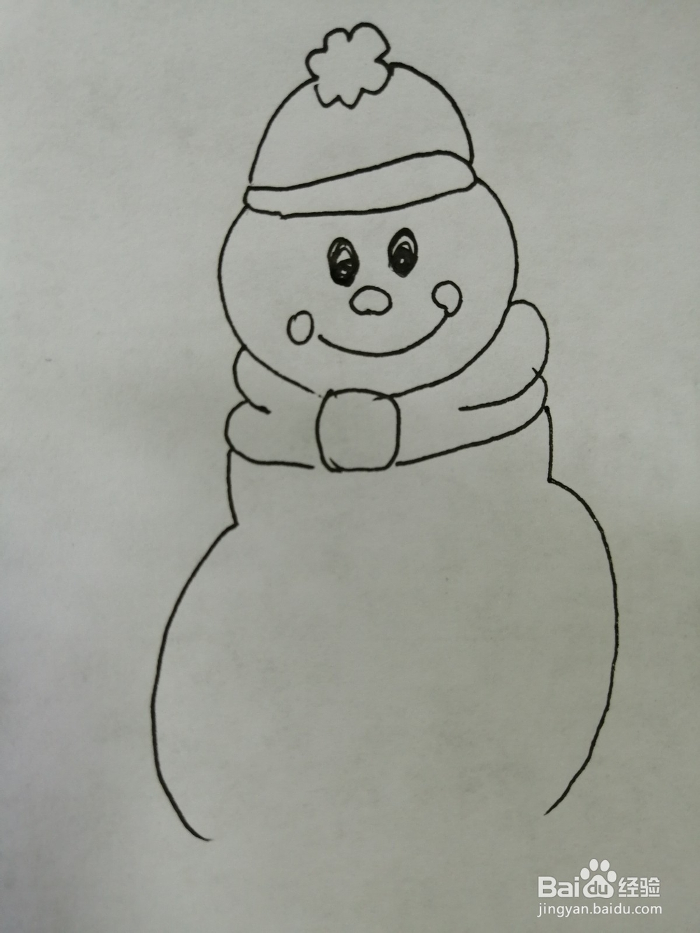 漂亮的雪人宝宝怎么画